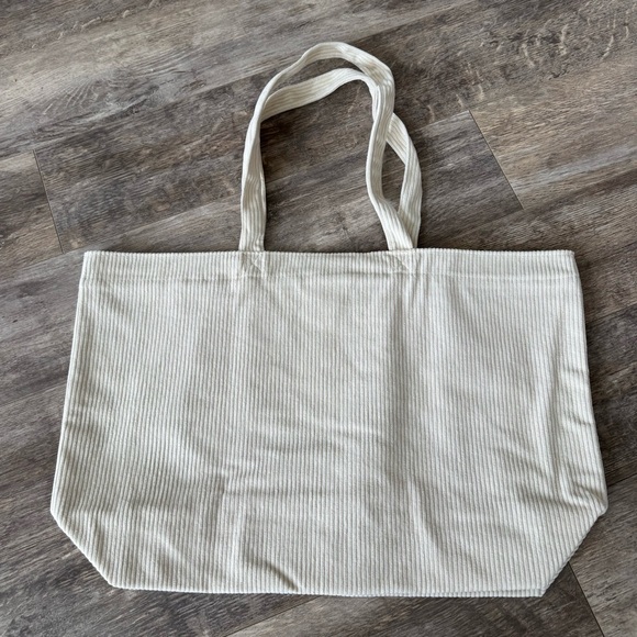 NWOT! Sezane Velvet Ribbed Tote Bag - Bone - Picture 4 of 4